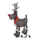 The Winter Workshop - 100cm Outdoor PVC Rattan Christmas Rudolph Figure - Battery or Mains Operated