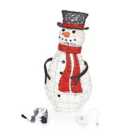 The Winter Workshop - 70cm Outdoor PVC Rattan Snowy the Snowman Figure - Battery or Mains Operated