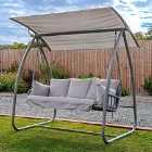 Norfolk Leisure Newmarket 3 Seat Garden Swing Chair With Canopy - White