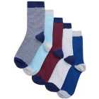 M&S Cotton Rich Striped Socks, 5 Pack