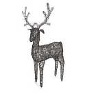 The Winter Workshop - 150cm Outdoor PVC Rattan Grey Christmas Reindeer Figure - Battery or Mains Operated