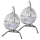 Monstershop 2 Egg Chairs - Grey