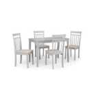 Taku Rectangular Dining Table with 4 Coast Chairs, Grey