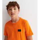 Jack & Jones Junior Bright Orange Badge Logo T-Shirt