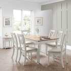 Provence Rectangular Extendable Dining Table with 6 Chairs, Grey