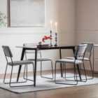 Brea 6 Seater Rectangular Glass Top Dining Table