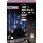 Premier Decorations 1.2x1.2M Pin Wire Star V-Curtain Light