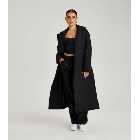 Urban Bliss Black Quilted Revere Collar Belted Long Oversized Puffer Jacket
