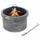 Gladstone Fireplace - Steel - L67.5 x W67.5 x H49.5 cm - Grey