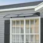 Outsunny Door Canopy Awning Outdoor Window Rain Shelter Cover for Front/Back Door Porch Black 200 x 75cm