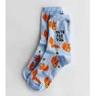 Bright Blue Nuts for You Squirrel Socks