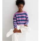 Name It Lilac Stripe Knit Boxy Jumper