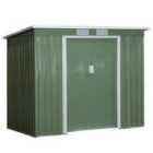 Outsunny 7 x 4Ft Metal Garden Storage Shed W/Foundation Double Door and Window