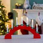 The Christmas Workshop 71189 Red Arched Wooden Candle Bridge
