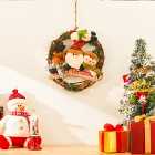 Livingandhome Xmas Santa Snowman Plush Dolls Christmas Wreath 29 cm