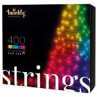Twinkly Strings App-Controlled LED Christmas Lights with 400 RGB (16 Million Colours) 32m black Wire Indoor/Outdoor Smart Lights