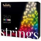 Twinkly Strings App-Controlled LED Christmas Lights with 250 RGB+W (16 Million Colours +WW) 20m black Wire In/Outdoor Smart Lights