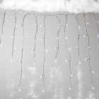 Morrisons 360 White LED Icicle Lights With Clear Cable