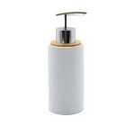 Morrisons White Ceramic & Wood Soap Dispenser
