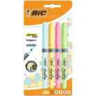 Bic Highlighter Grip Pastel Assorted 4 per pack