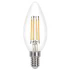 Wickes Dimmable Filament E14 Candle 3.4W Warm White Light Bulb