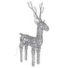 Grey Wicker Deer LED Christmas Reindeer Decoration 96 Warm White Lights 135cm