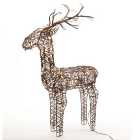 Brown Wicker Deer LED Christmas Reindeer Decoration 96 Warm White Lights 135cm