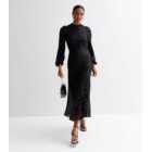 Gini London Black Sequin Long Sleeve Midaxi Dress