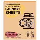 Zero Waste Club Detergent Sheets Plastic Free - Scented 64 per pack