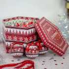 The Christmas Workshop 73750 Set of 14 Red & White Coloured Nordic Design Christmas Baubles
