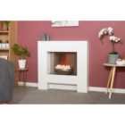 Adam Cubist Pure White Electric Fireplace Suite 36 Inch