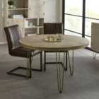 IH Design Round Solid Wood Dining Table 4 Seats Dallas Light Mango Wood