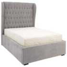 Dakota Double Ottoman Bed with Solid Base Platinum