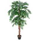 Greenbrokers Artificial Ficus Weeping Fig Tree Potted Plant 180Cm/6Ft