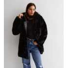 Gini London Black Faux Fur Hooded Jacket