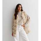 Gini London Stone Pelted Faux Fur Gilet
