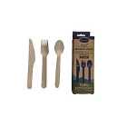 Essential Housewares Wooden Cutlery Assorted Pack 24 Pieces