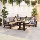 Nova Vogue Outdoor Corner Dining Set With Rising Table - Grey