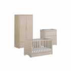 Veni Oak Room Set 3 Pieces With Drawer - Cot Bed Chest Wardrobe
