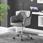Furniture Box Bibi Dark Grey Pinned Velvet Tub Vanity Office Chair