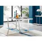 Furniture Box Kylo 6 Seater 160cm White/Chrome Dining Table