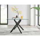 Furniture Box Leonardo 4 Seater Black Leg Dining Table