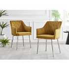 Furniture Box 2x Calla Yellow Velvet Dining Chairs