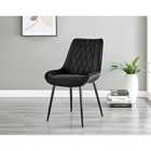 Furniture Box 2x Pesaro Black Velvet Black Leg Luxury Dining Chairs