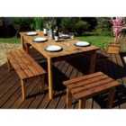 Charles Taylor Eight Seater Wooden Table Set with Benches