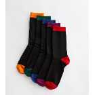5 Pack Multicoloured Colour Block Stretch Socks