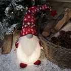 Festive Christmas 66cm LED Lit Snowflake Sitting Gonk - Red
