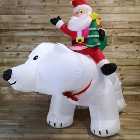 6ft (175cm) LED Christmas Inflatable Santa's On Polar Bear Indoor or Outdoor