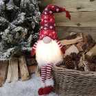 Festive Christmas Sitting Gonk with Dangly Legs & LED Light 48cm RED