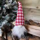 30cm Festive Christmas Gonk in Red and White Gingham Hat